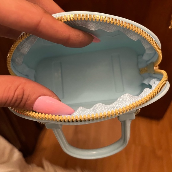 Powder blue mini pvc purse. - Picture 2 of 4